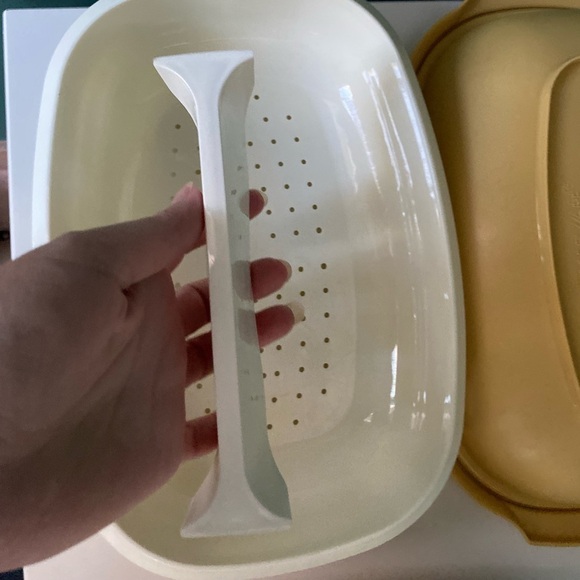 VTG Tupperware #1273 Harvest Gld 4 Pc Veg Rice Steamer Micro - Picture 8 of 14